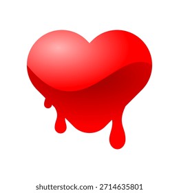 Diseño de Vector plano de icono de derretimiento de corazón rojo