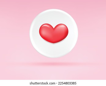 Diseño de iconos de mensajes de corazón rojo. Feliz Día de San Valentín. Símbolo romántico de botton de amor. ilustración vectorial