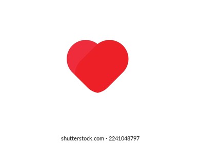 Red Heart Minimal Logo Design On White Background. Minimal Awesome Trendy Red Heart Icon Design Template On White Background