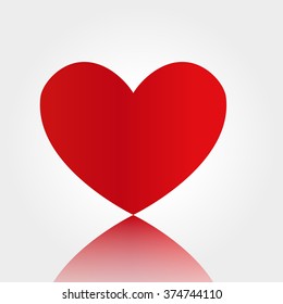 Red heart with mirror vector eps 10