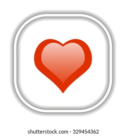 red heart.   Modern design flat style icon