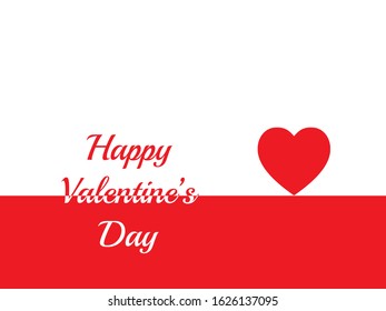 Red heart n red base with text for Valentine' day card,  vector illustration. EPS10.