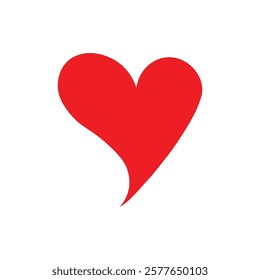 Red heart new trendy design on white background. Valentine red heart icon. Love concept. 