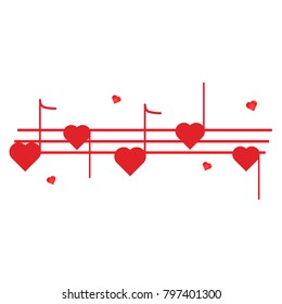 red heart notes isolated on white background, vector