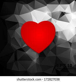 red heart on an abstract background