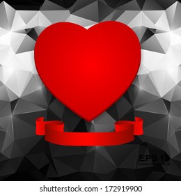red heart on an abstract background
