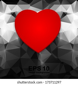 red heart on an abstract background