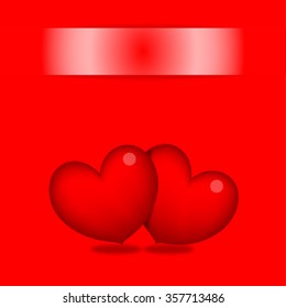 red heart on red background