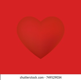 Red Heart on Red Background