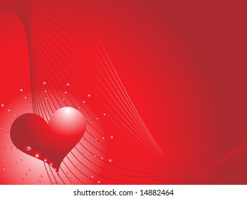 red heart on a red background with celebratory light