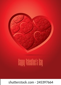 Red heart on red background with a gradient