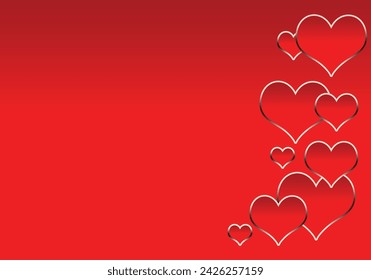 Red heart on red background. A sign of love. Vector illustration.