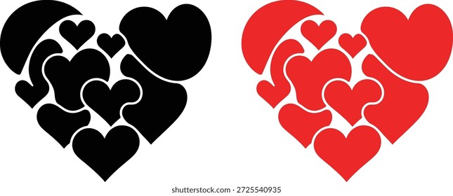 Corazón rojo sobre fondo negro