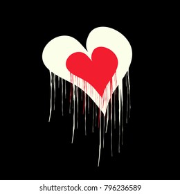 red heart on a black background for your design