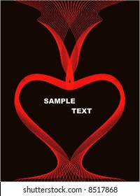 red heart on black background