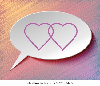 Red heart on blue background, 3D