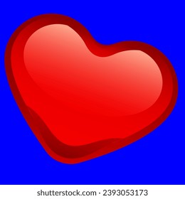 red heart on a blue background for congratulations