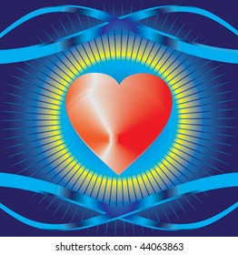 red heart on a blue background - Valentine's Day
