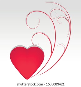red heart on a gray background