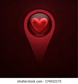 red heart on marker