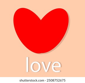 coração vermelho no fundo rosa texto de amor