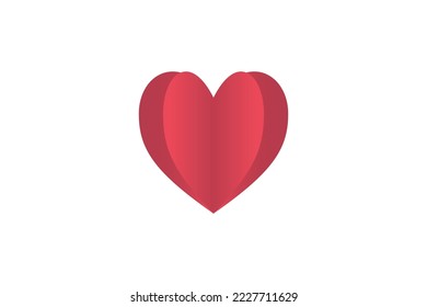 red heart on pink paper abstract background with sky and line design for valentine's day festival, Mother´s day, poster heart, banners, gift card. Vector illustration. paper art style.