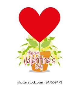 a red heart on a pot with text for valentine's day