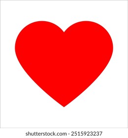A red heart on a pure white background