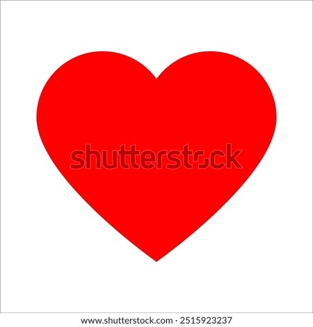 A red heart on a pure white background