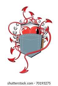 red heart on the shield