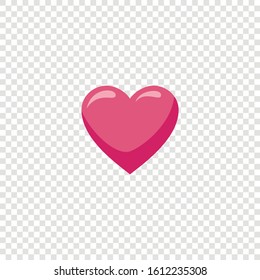 Red heart on a transparent background.