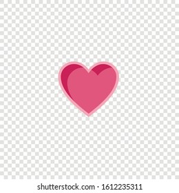 Red heart on a transparent background.