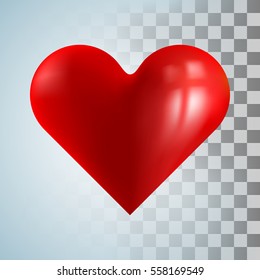 Red Heart on Transparent Background With Mesh Tool Vector Illustration Eps 10