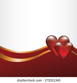 Red Heart on Valentine's day vector background