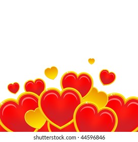red heart on white