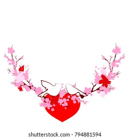 red heart, on a white