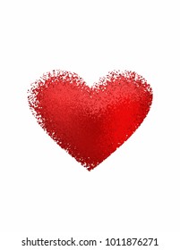 Red heart on white background