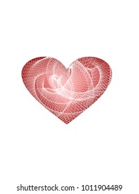 Red heart on white background