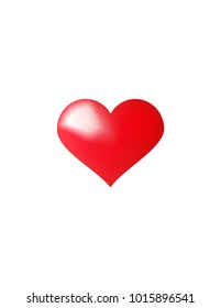 Red heart on white background