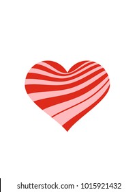 Red heart on white background