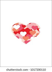 Red heart on white background