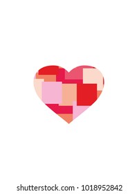 Red heart on white background