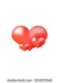 Red heart on white background