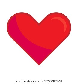 Red Heart on white background