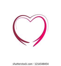 Red heart on white background sign. Symbol linked, join, love, passion and wedding. Colorful template for t shirt, apparel, card, poster, valentine day, etc. Design element. Vector illustration