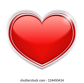 Red heart on white background, vector eps10 illustration