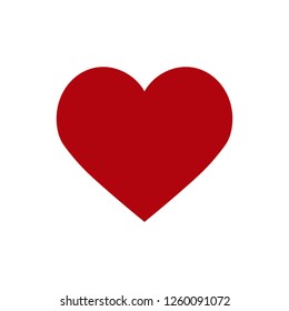 Red heart on white background.  Simple minimalist style. Background.Perfect heart / romantic love or valentine's day.