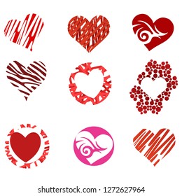 Red heart on a white background.