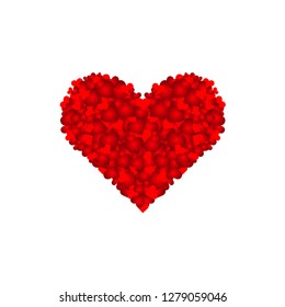 Red heart on white background. Vector illustration