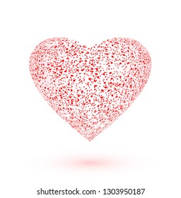 Red heart on white background